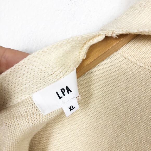 LPA Revolve Cybil Sweater in Cream Size XL Open Back Bell Sleeve Knit Turtleneck - Picture 5 of 14